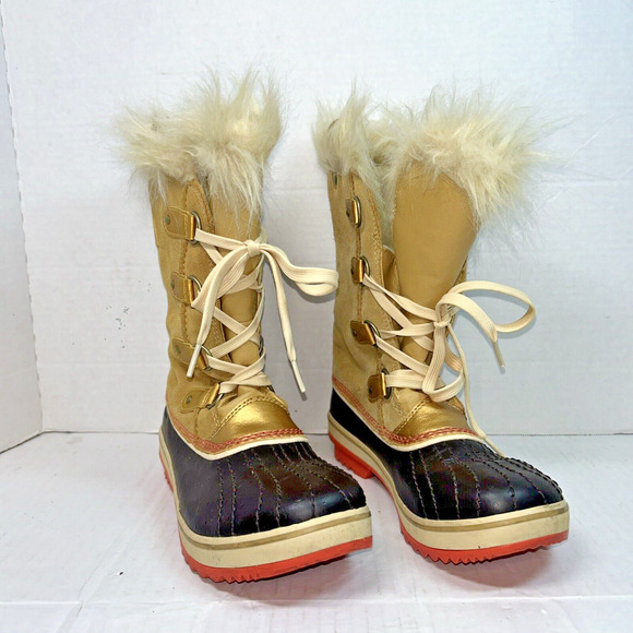 Sorel Boots Womens 5 Brown Tofino Lace Up Snow Winter Outdoor Fur - Picture 1 of 6